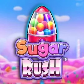 Sugar Rush slot logo by Pragmatic Play at Dragonia Casino